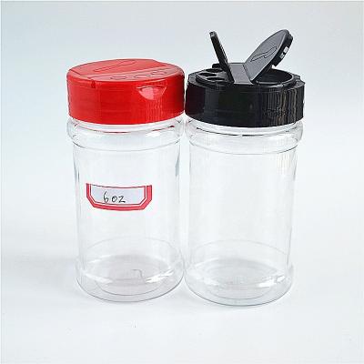 China Sustainable 6oz Pet Plastic Spice Jar With 53mm Double Fin Cap for sale