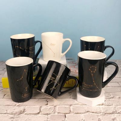 China Color Viable Black And White Constellation Mug Ceramic Coffee Mug for sale