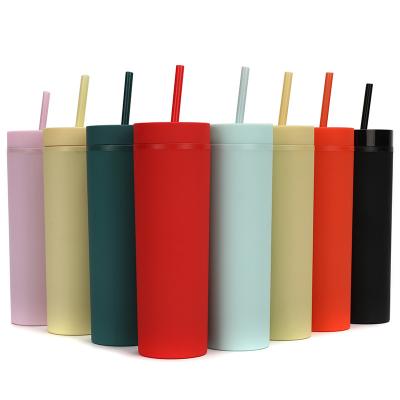 China Sublimation Bulk Viable Custom Empty Straight Tumblers With Lid And Straw for sale