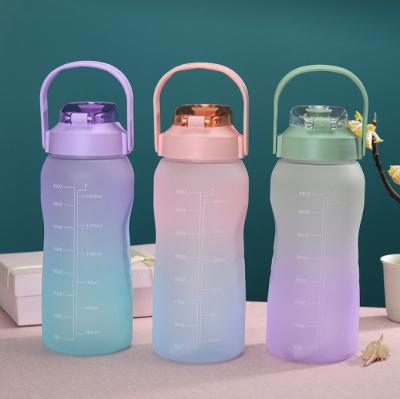 China Sustainable Suppliers Manufacture Empty Gym Recycled Plastic Drink Water Bottles With Straw for sale