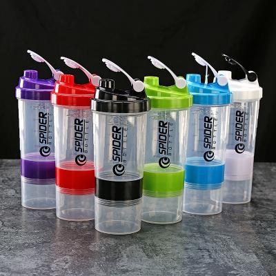 China 3 Layer Fitness Sports Viable Protein Shaker Bottles Custom UV Printing Plastic Logo With Pill Boxes for sale