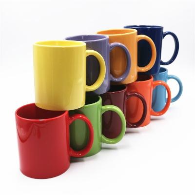 China Factory Sustainable Sale 11oz Empty Coffee Mug Cup Sublimation Colored Empty Mug With Handle For Heat Press for sale