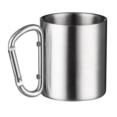 China Seaygift Amazon Outdoor Sports 220ml Stainless Steel Carabineer Water Cup Travel Coffee Mug Viable Creative Mug for sale