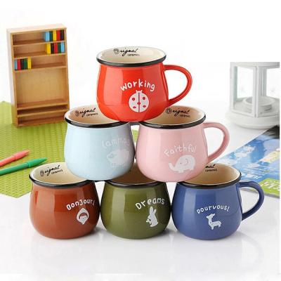 China Viable Custom Wholesale Cheap Price 150/250/350ml Logo Seaygift Enamel Coffee Mugs Ceramic Coffee Mugs Mugs for sale