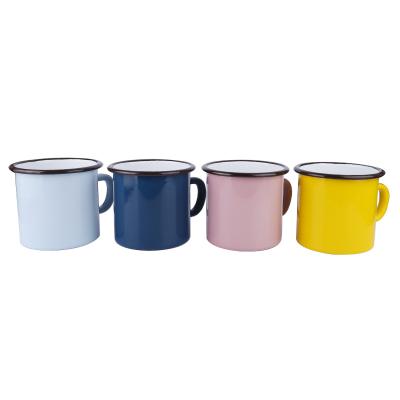 China Seaygift Sublimation Viable Blank Custom Blank Transfer Personalized Gift-Printing Enamel Steel Metal Camping Coffee Mugs for sale