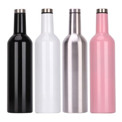 China Business Seaygift 750ml Double Wall Vacuum Thermos Insulated Stainless Steel Milk Wine Bottle Flask for sale