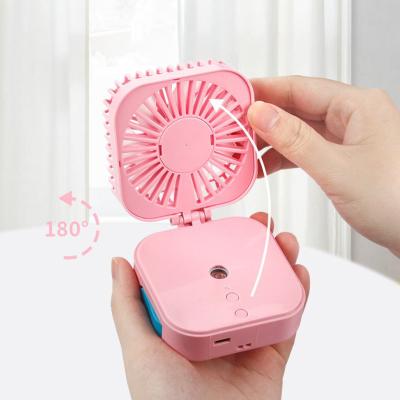 China USB Link/Easy Carry/Portable Handheld Cooling Battery Operated Fans/Seaygift 2020 New Design Mini Pocket USB Fan Mist Humidifier With Humidifier for sale