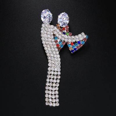 China Environmental Friendly Human Shaped Earrings Dancing Ear Crystal Trend Personality Jewelery Peru Style Jewelry Colored for sale