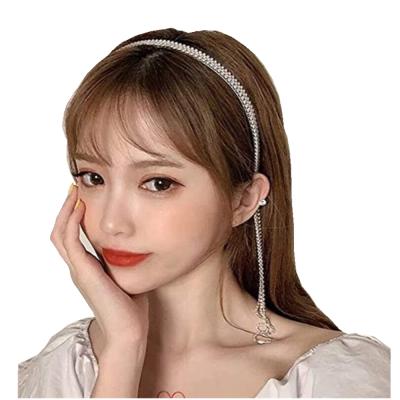 China Popular Single Head Rhinestone Hair Chains Tassel Accessories Jewelry Hair Chains Factory Supply Hair Accessory for sale