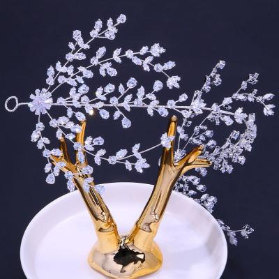 China Environmentally Friendly Luxury Zircon Hair Accessories Bridal Hair Jewelry Women Fashion Wedding Tiaras for sale