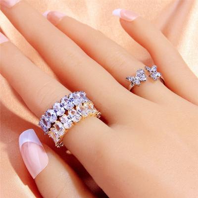 China Wholesale Ring Rhinestone Modern Fashion Gold Plated Sparky Round Finger Rings Zodiac Sliver 925 Butterfly Couples Rings Factory BOHEMIA for sale