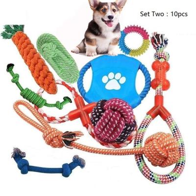 China Viable Wholesale Dental Custom Cotton Rope Dog Chew Set Durable Pet Toy for sale