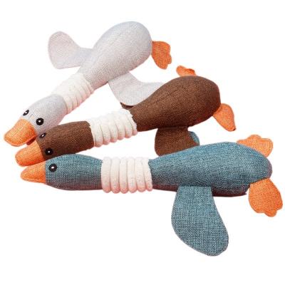 China Viable Puppy Teething Toys Dog Squeaky Toys Duck Natural Fetching Retrieving Squeaky Pet Toy for sale