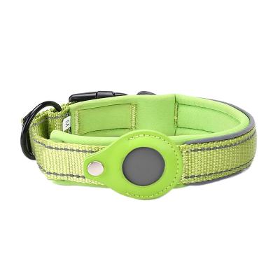 China 2022 Viable Pet Accessories POP DUCK Wholesale GPS Training Tracker Reflective AirTag Adjustable Dog Collar With for sale