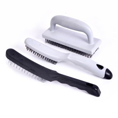 China Plastic Handle Clean Metal Dirt Play Stainless Steel Cleaning Industrial Steel Brush for sale