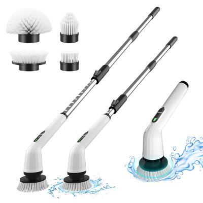 China Multi-Functional Electric Cleaning Brush Long Handle Retractable Waterproof Cleaning Tool Home Floor Kitchen Bathroom for sale