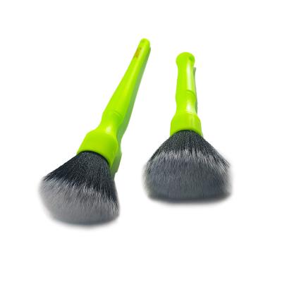 China Green Color Car Detailing Brush Kit 16cm Soft PBT Filament for sale