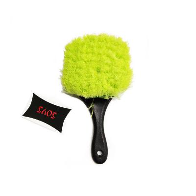 China Gemakkelijk het Schrobben Autowiel Rim Cleaning Brush 21.5cm Handbediende Zacht zacht Te koop