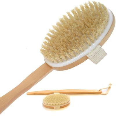 China Long Handle Household Cleaning Brushes 16in Natural Boar Bristle for sale