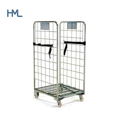 China Logistics Industrial Storage Supermarket Transport Roll Container Cage Trolley for sale