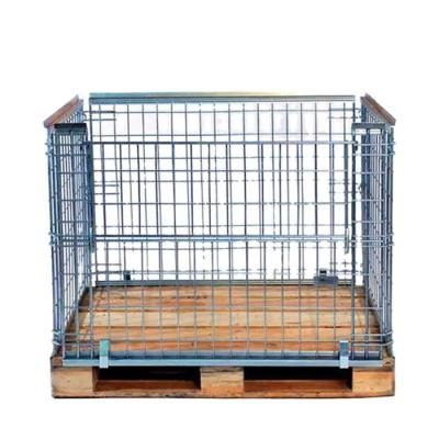 China Industrial Durable Collapsible Industrial Wire Mesh Ball Storage Cage Pallet for sale