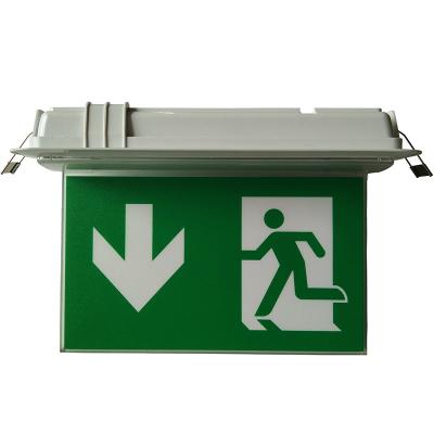 China Easy To Install 3 Hours Led Ceiling Recessed Emergency Exit Signs With Scissors Trepanning Mould for sale