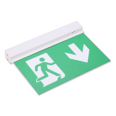 China Aluminous Rechargeable Acrylic Plate Double Sided Exit Signs For Emergency for sale