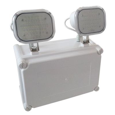 China Battery Backup Waterproof Twin Spot Emergency Lights , Fireproof PC Casing LED Emergency Lamp for sale