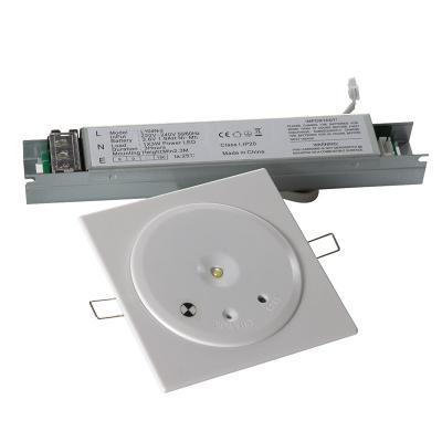 China Steel Casing Battery Operation Rechargeable IP20 Led Emergency Downlight for sale