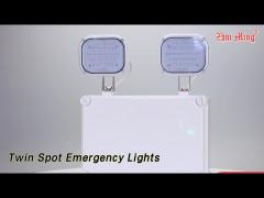 Waterproof Twin Spot Emergency Lights 2 X 6w Rechargeable For Mall