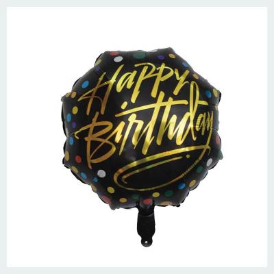 China Party For Kids Adult Foil Balloons Party Decorations Balloon Foil Black Happy Birthday 18 Inch for sale