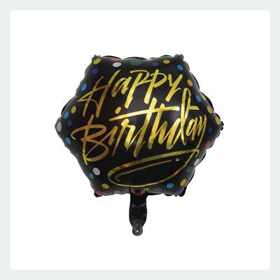 China Hot New Kids Birthday Party Foil Inflatable Toys Balloons 18inches Hexagon Happy Birthday For Party Decoration Party Props for sale