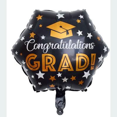 China Party Hexagon Graduation Season Gift Foil Balloon For Graduate Party Decorate for sale