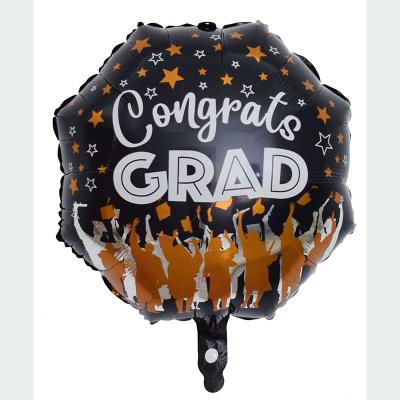 China Manufacturer Sale 18 Inch Black Graduation Party Decoration Inflatable Individual Foil Balloon for sale