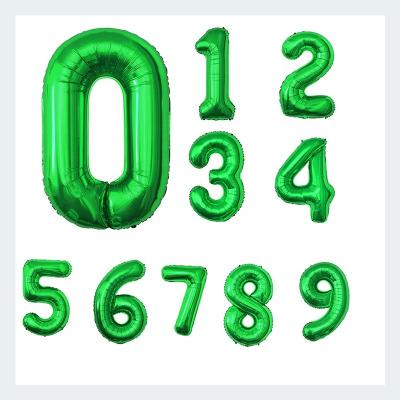 China Wholesale Cheap Party Numbers Foil Number Balloon 16/32/40 Inch Green Color Helium Balloon For Party Decoration for sale