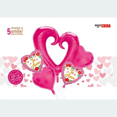 China Hot Sale Party Love Foil Balloon Set Individual Card Packing Weeding Decoration Foil Balloon Set for sale