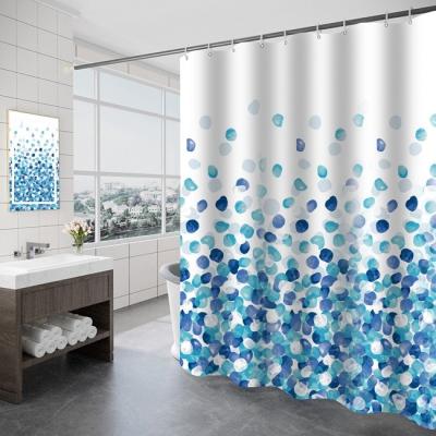 China Waterproof European Lightweight Luxury Geometric Print Bathroom Curtain Shower Curtain Toilet Partition Curtain Viable Polyester for sale