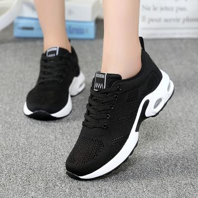 China CUSHIONING Fashion Casual Sport Shoes Women For Rise Air Cushion Running Mesh Woven Flight Sneakers for sale