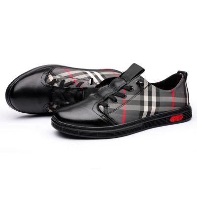 China Wholesale Fashion Trend Fashion Plaid Printed Designer Branded Luxury Genuine Leather Upper Mens Shoes Sneakers Shoes Low for sale