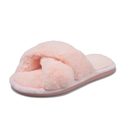 China Fashion Trend Winter Women's House Faux Fur Hairy Fashion Slippers Fashion Fur Slippers for sale