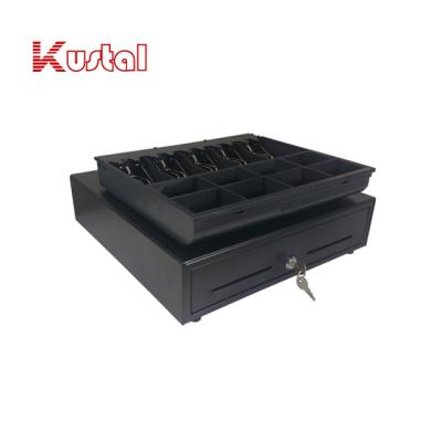 China 410mm Black Classic Metal ABS Pos 12V RJ11 Heavy Duty Roller Cash Drawer for sale