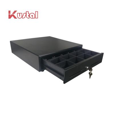 China 410mm Black Classic Metal ABS Pos 24V  RJ11 Heavy Duty Roller Cash Drawer for sale