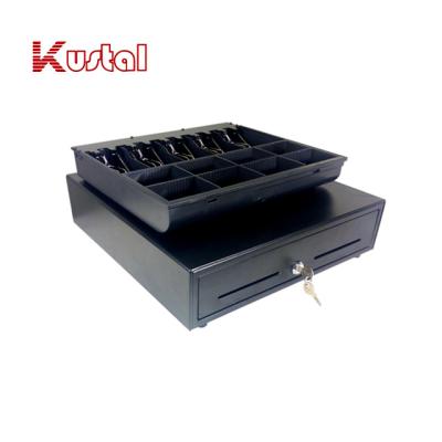 China 410mm Black Classic Metal ABS Pos 24V  RJ12 Heavy Duty Roller Cash Drawer for sale