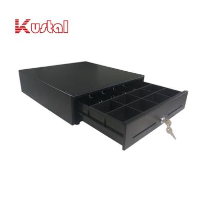 China Micro Switch RJ12 Metal Structure POS HIPS Plastic 410mm Economical Cash Drawer for sale