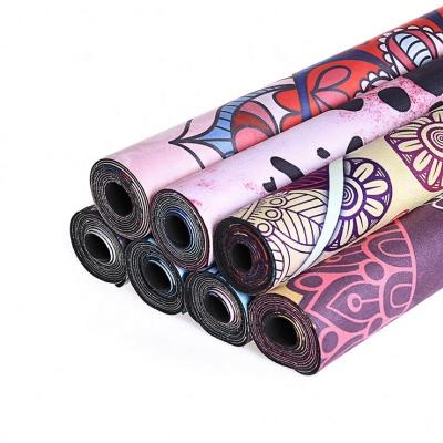 China Eco-Friendly Hot Selling Washable Waterproof Durable Anti Slip Custom Printed Anti Slip Material Suede Cloth Strip Yoga Mat For Exercise for sale