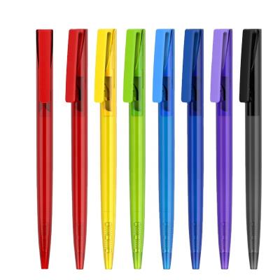 China Plastic Ball Pen For Office Writing Pen Water Ink Hot Selling White Tube Hotel Promotional Gift for sale