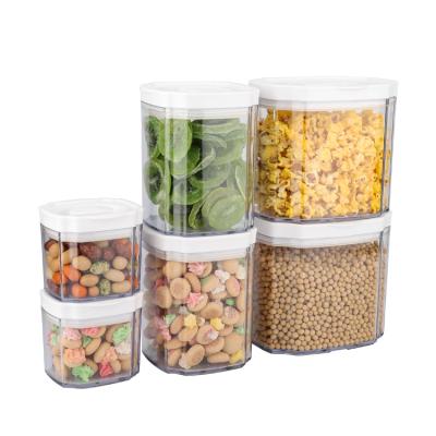 China High Quality Freshness Preservation 6 Pieces Multi-size Food Plastic Airtight Dry Canister Food Storage Container for sale