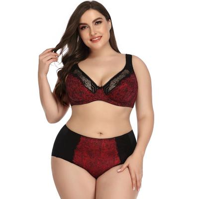 China Sustainable Sexy Bra And Penty Set New Design Full Coverage Covered Elastic Daily Wear Women Flower Print Seamless Size N Pinty Plus Set for sale