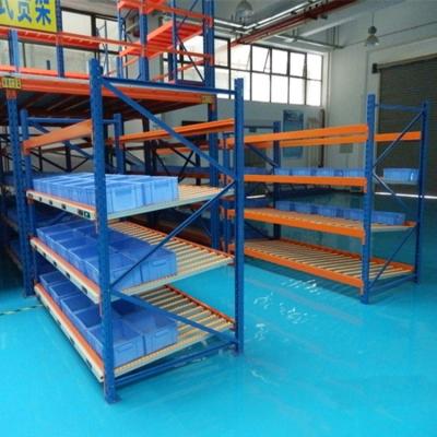 China Corrosion Protection Industrial Cargo Storage Gear Rolling Long Cardboard Sink FIFO Rack Shelves for sale