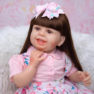 China Newborn Toddler Doll Toy KEUIMI 68cm Smiling Baby Gilr Dolls Realistic Reborn Happy Soft Cloth Body Toys Birthday Gift For Children for sale